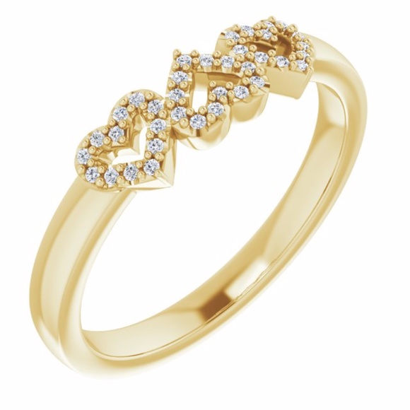 14K Yellow .08 CTW Diamond Heart Ring - Picture 2 of 5